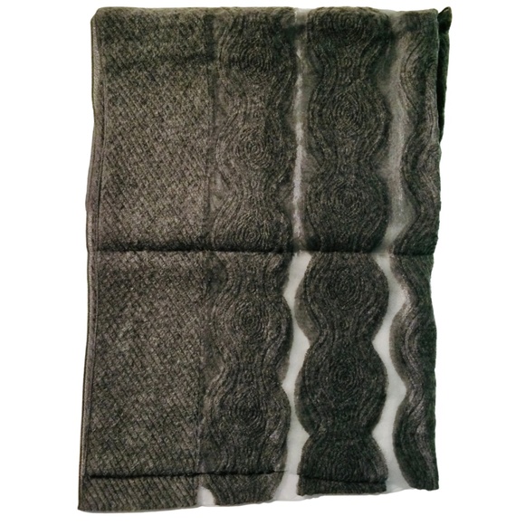 SAACHI Charcoal Gray Wave Pattern Acrylic, Polyester, and Wool Blend Scarf - Picture 4 of 12